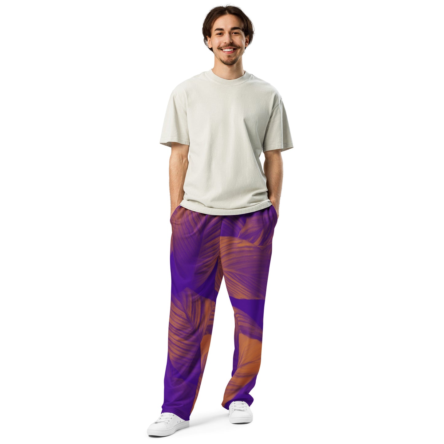 Sabre Violet Unisex Wide-leg Recycled Joggers - FLAKOUT