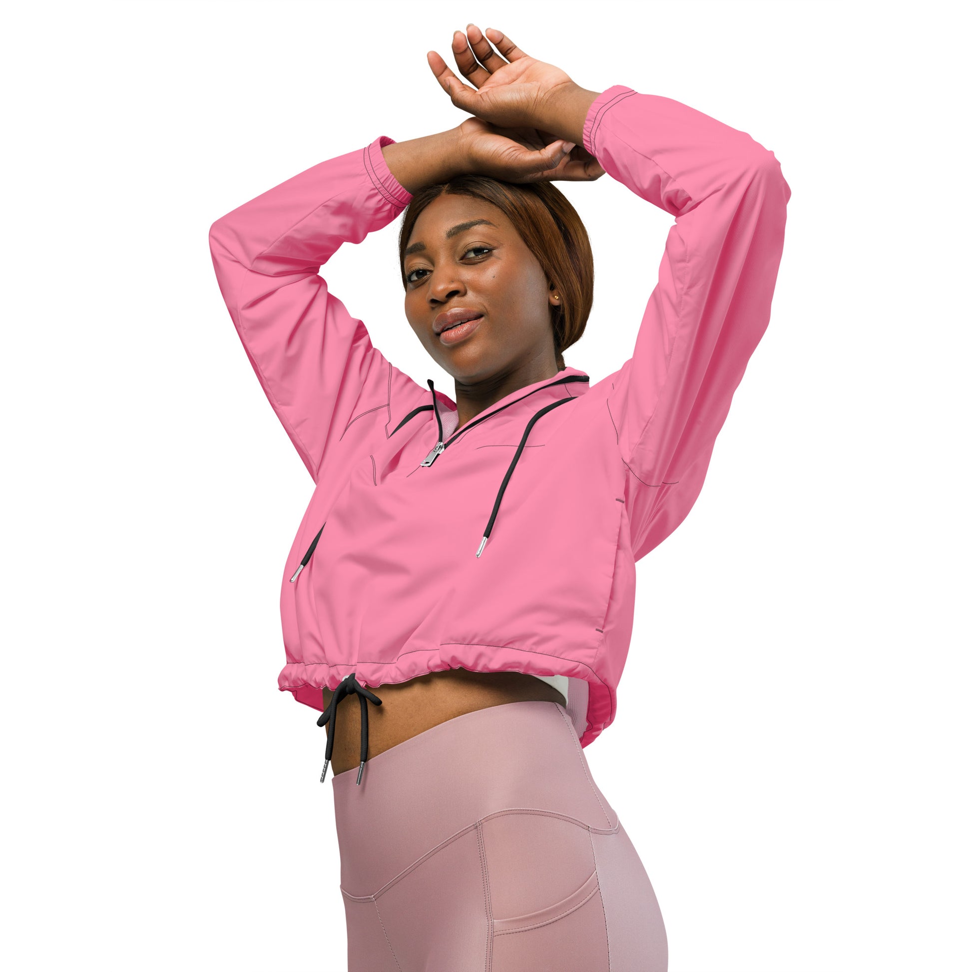 Tickle Me Pink Women’s Cropped Windbreaker - FLAKOUT