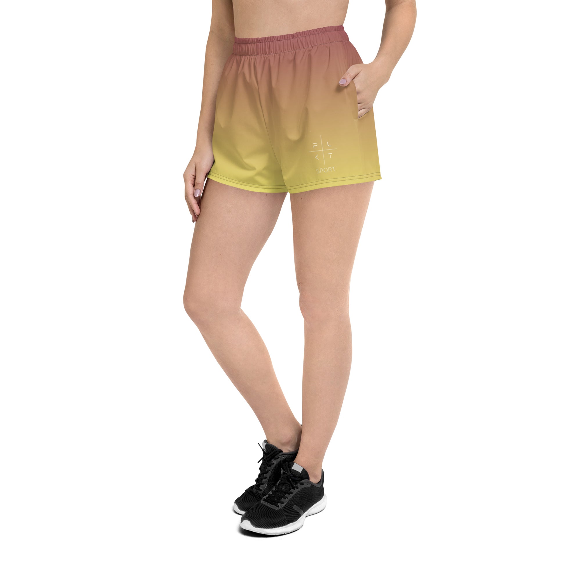 FLAKOUT Sport Golden Raspberry Women’s Recycled Athletic Shorts - FLAKOUT