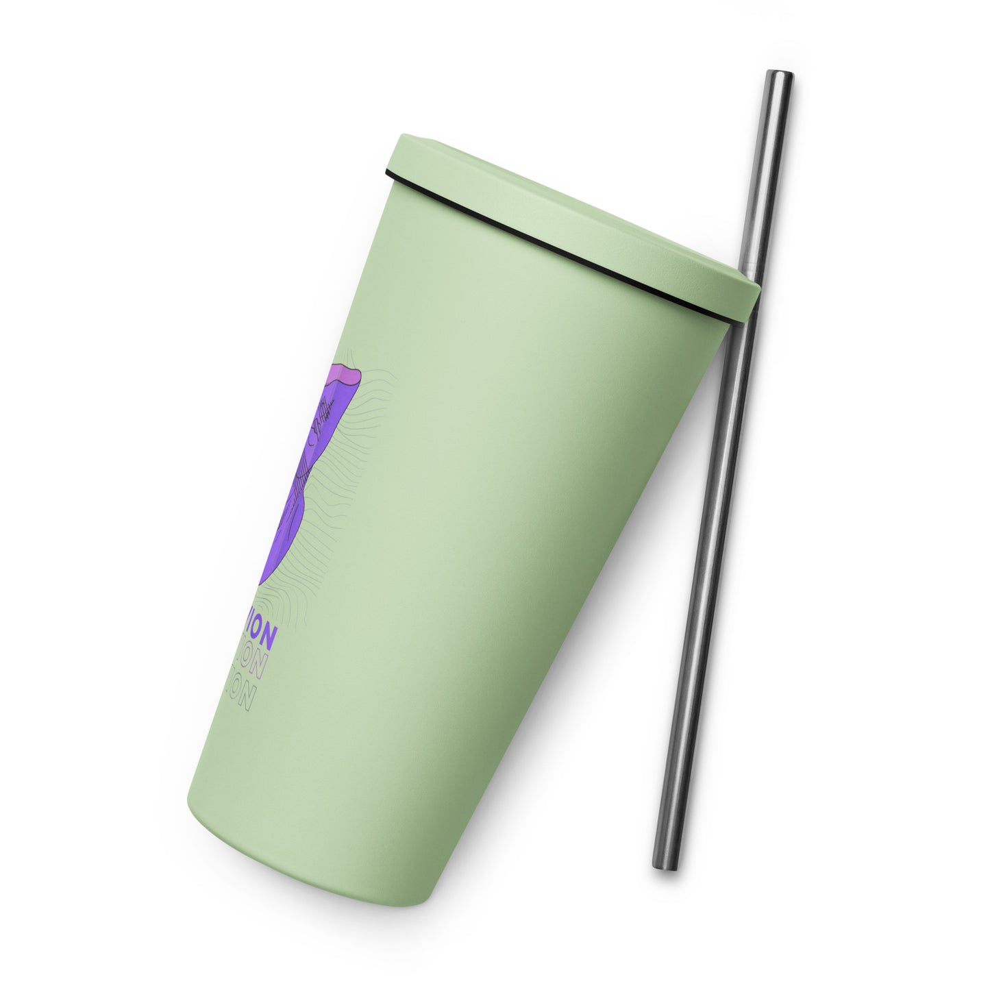 Violet Veil Of Oblivion Insulated Tumbler With A Straw - FLAKOUT