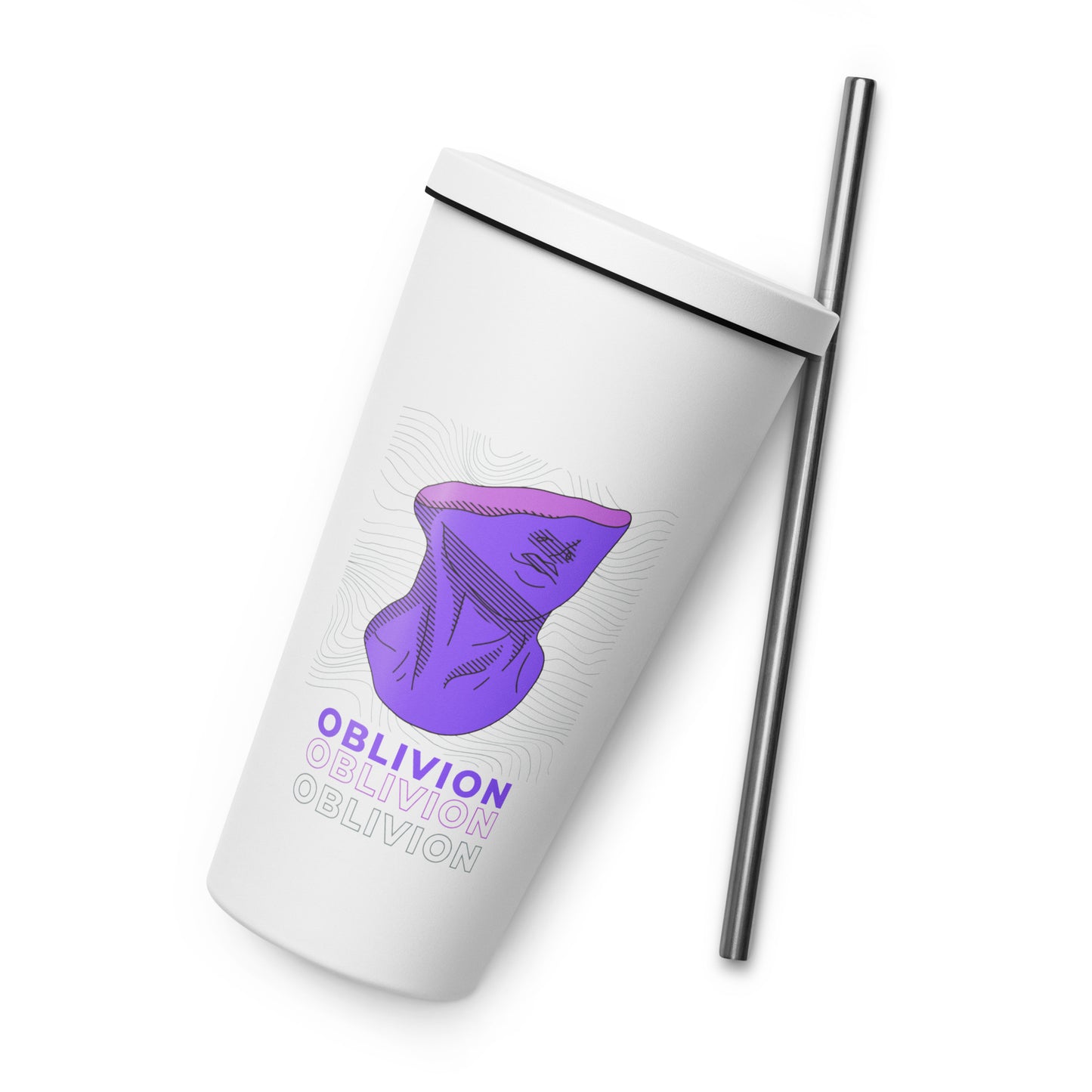 Violet Veil Of Oblivion Insulated Tumbler With A Straw - FLAKOUT