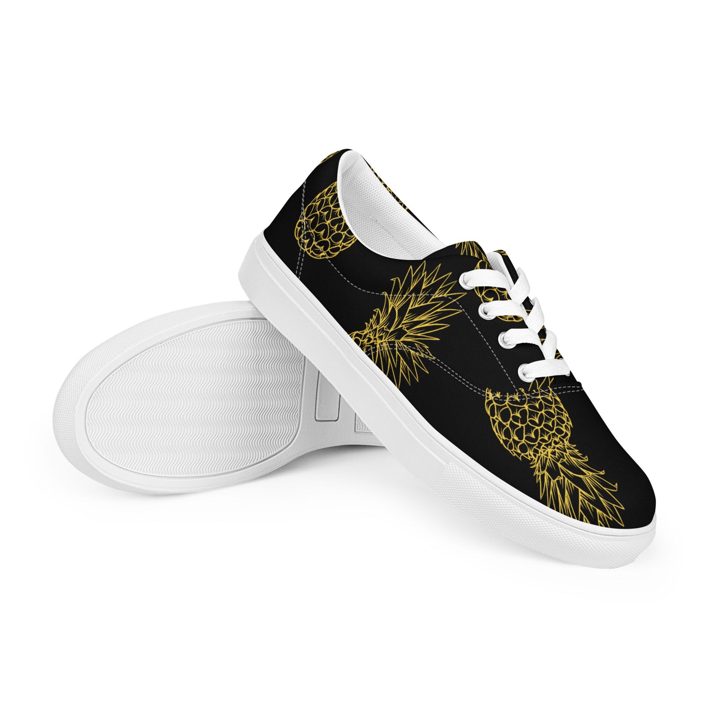 Pineapple Bliss Men’s Lace-up Canvas Shoes - FLAKOUT