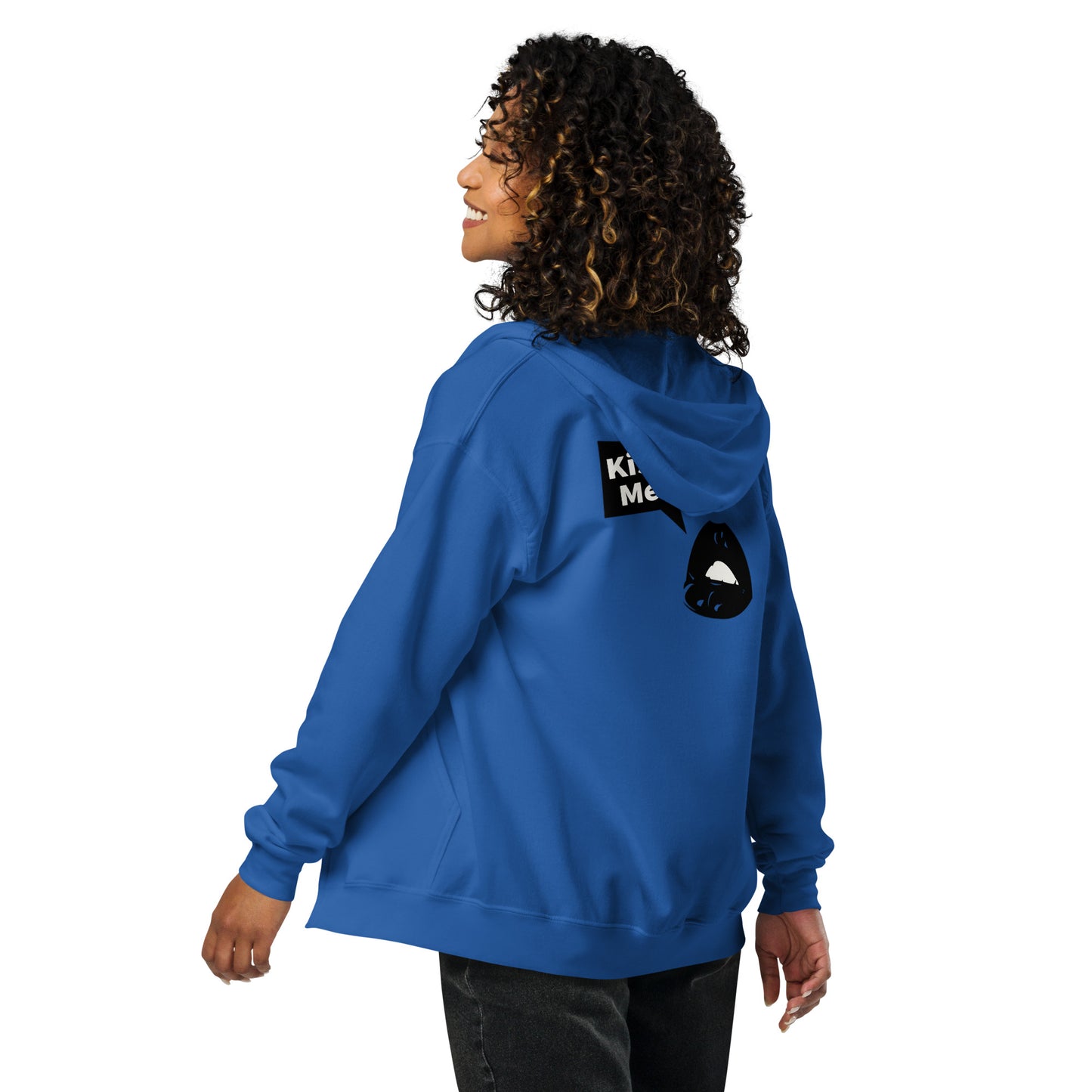 Sweet Talker Kiss Me Heavy Harmony Fusion Zip Hoodie - Royal - FLAKOUT