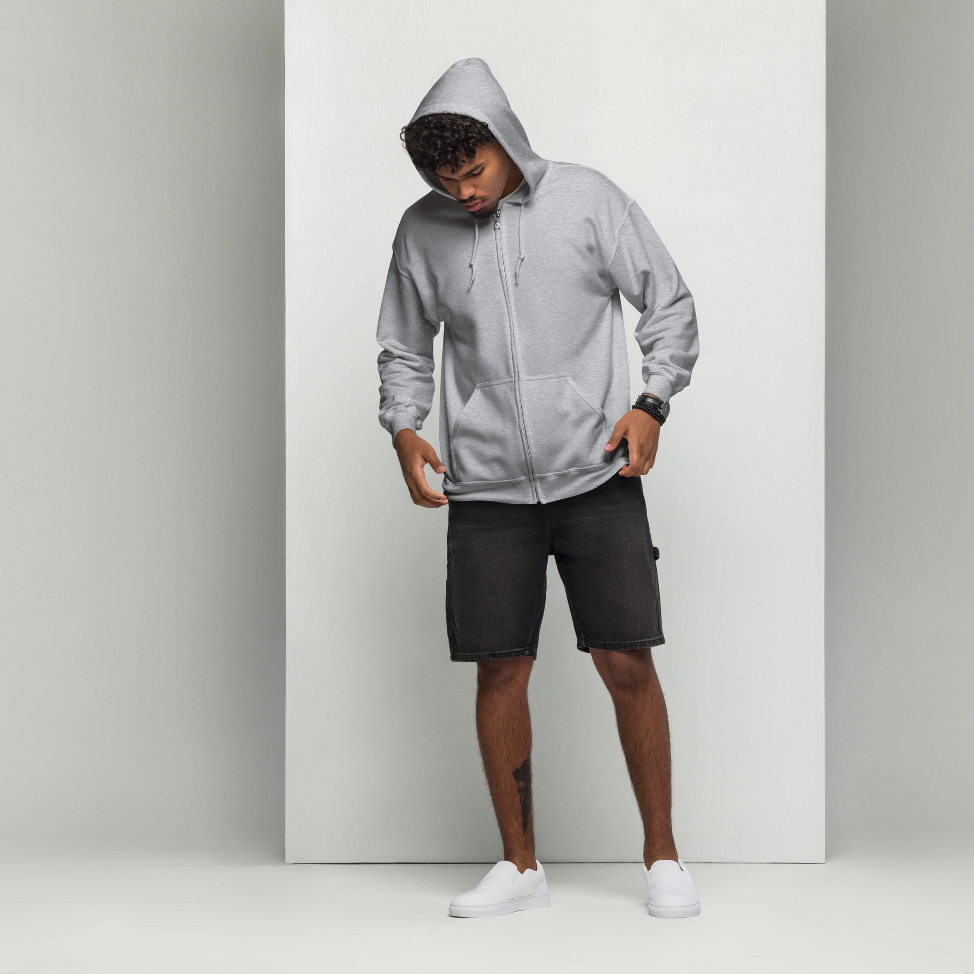 Lunar Eclipsis Heavy Harmony Fusion Zip Hoodie - Sport Grey - FLAKOUT