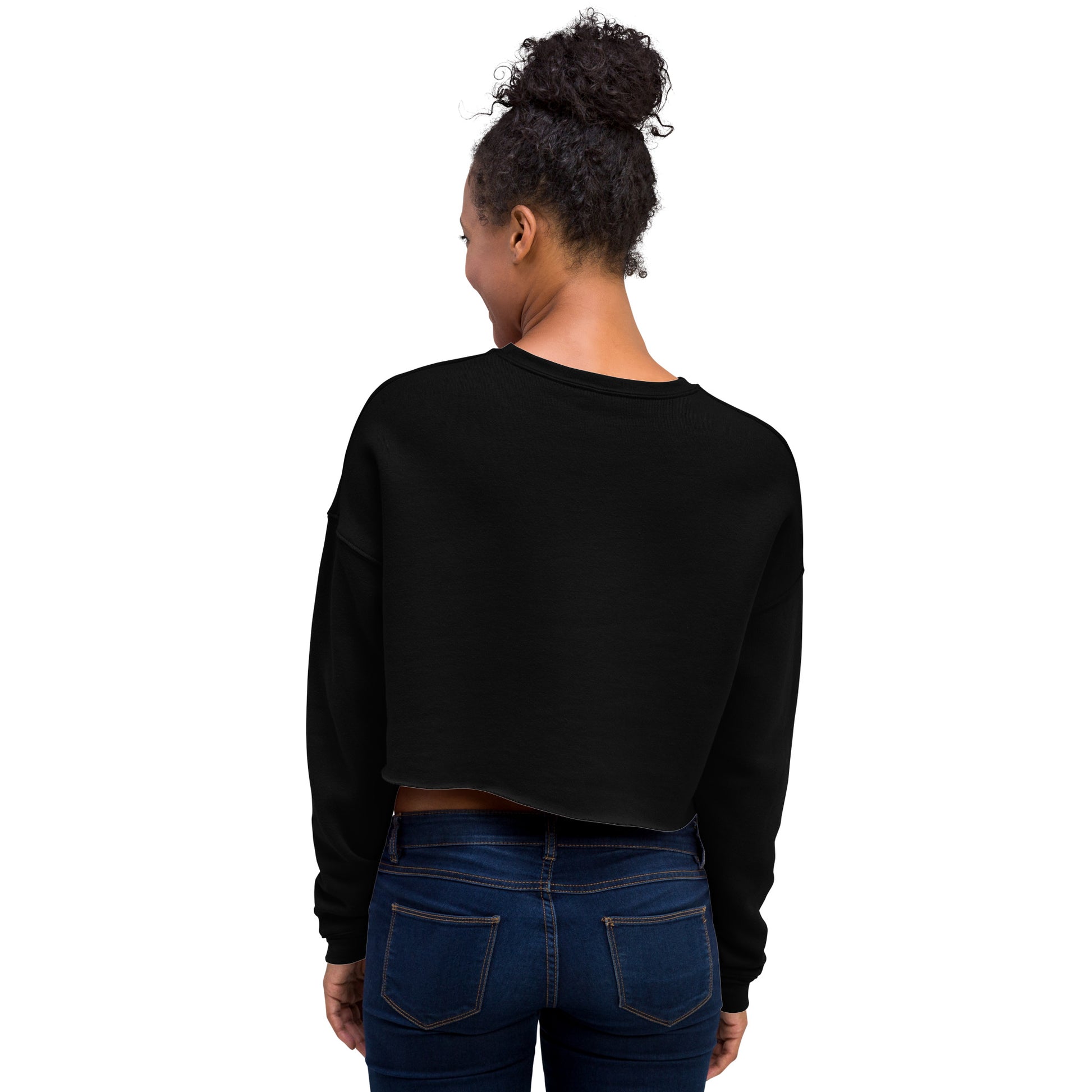 Lunar Eclipsis Women's Crop Sweatshirt - Black - FLAKOUT