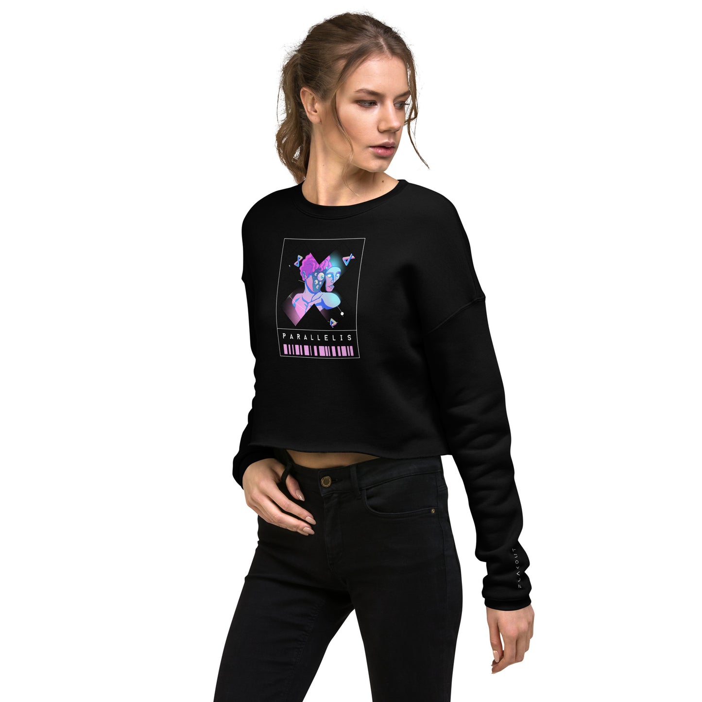 Parallelis Women's Crop Sweatshirt - FLAKOUT