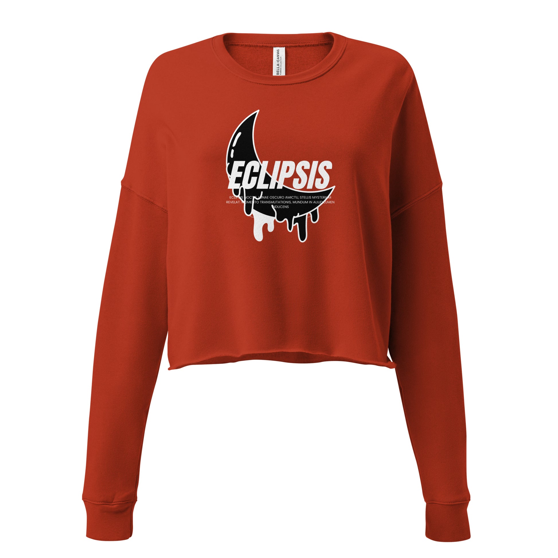 Lunar Eclipsis Women's Crop Sweatshirt - Brick - FLAKOUT