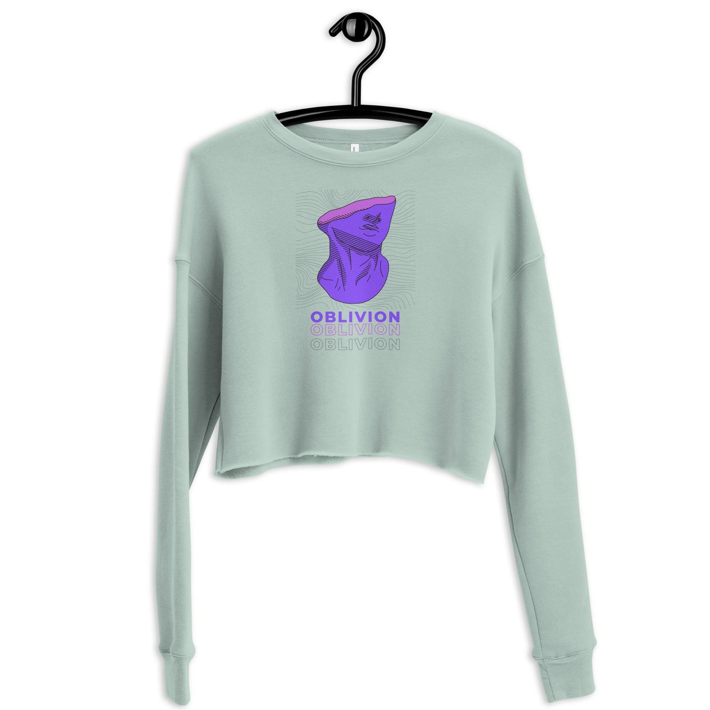 Violet Veil Of Oblivion Women's Crop Sweatshirt - Dusty Blue - FLAKOUT