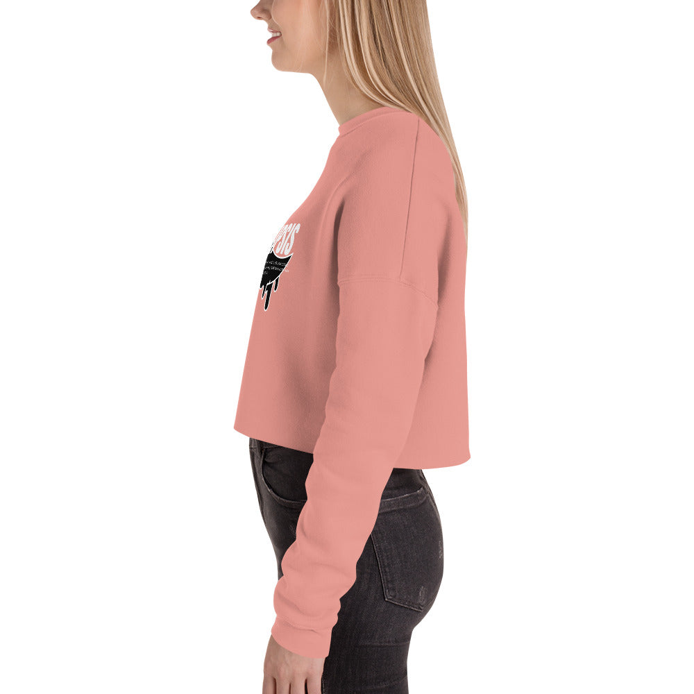 Lunar Eclipsis Women's Crop Sweatshirt - Mauve - FLAKOUT