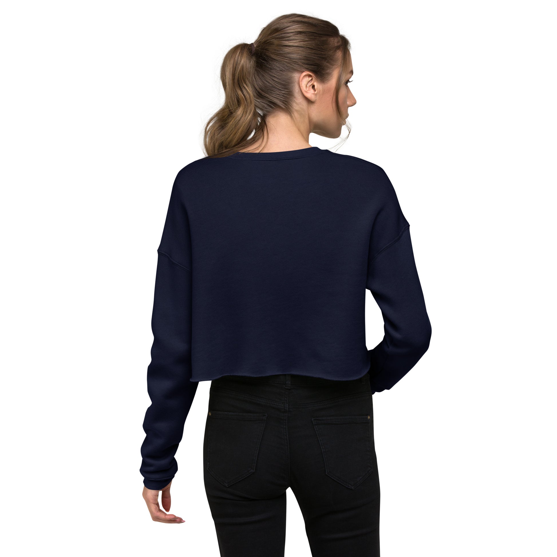 Gorgeous Opullent Allure Women's Crop Sweatshirt - Navy - FLAKOUT