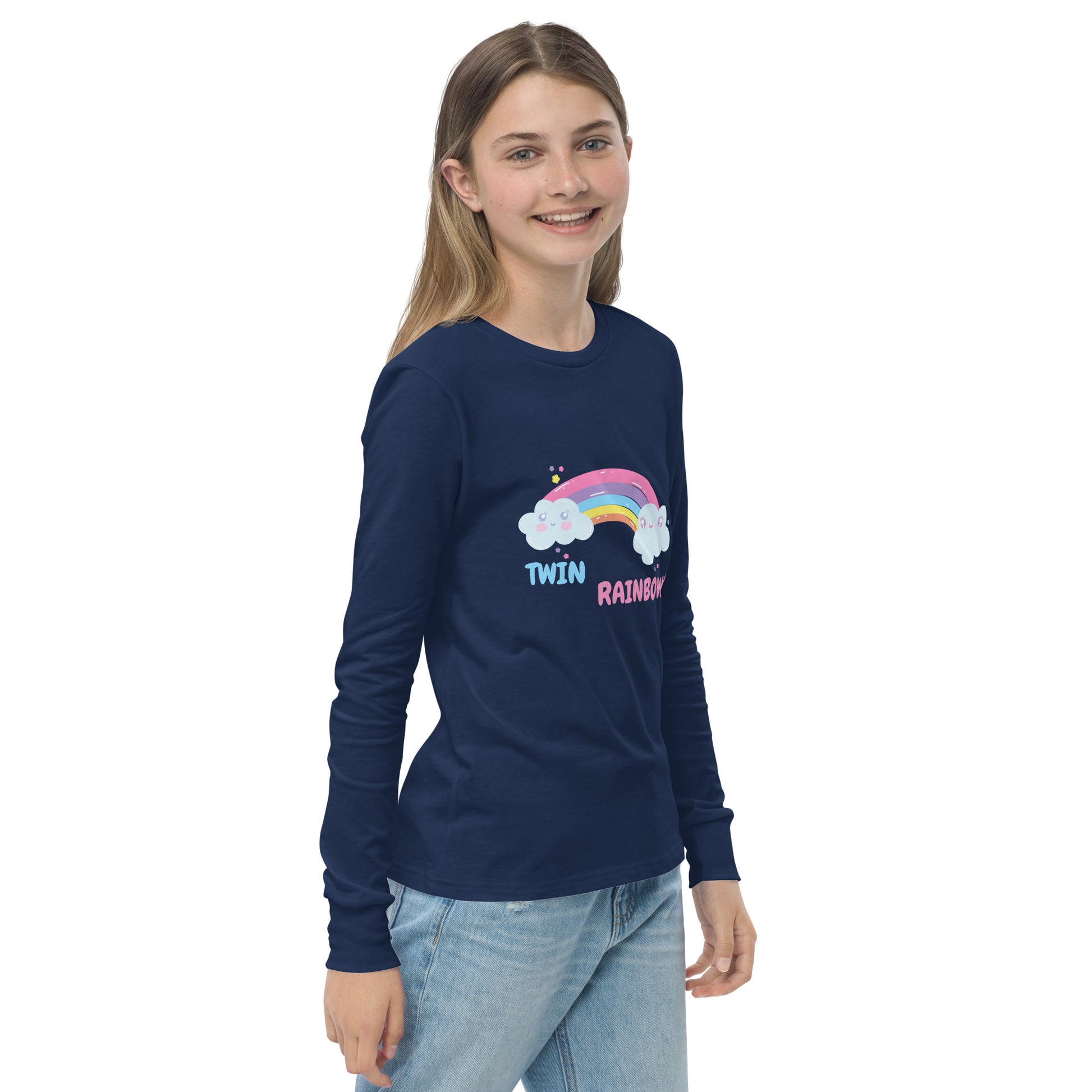 Twin Rainbows Girl's Long Sleeve Tee - FLAKOUT